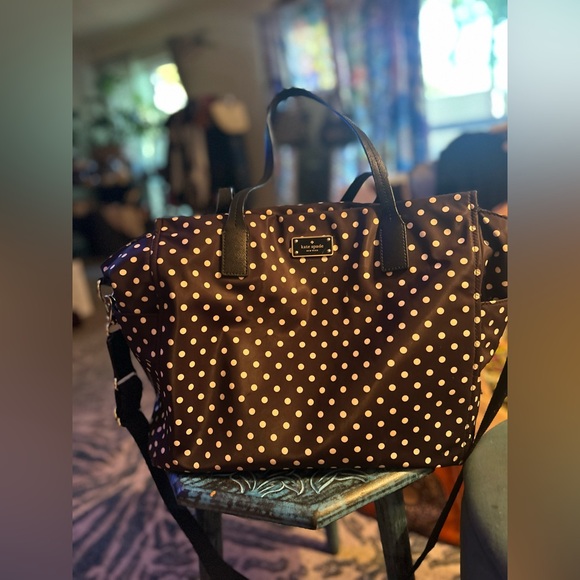 Kate Spade Black & White Polka Dotted Diaper Bag - Picture 8 of 12